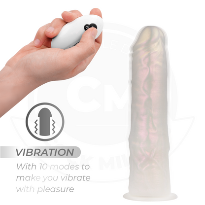 COCK MILLER - GODE AVEC VENTOUSE, LUMIÈRES ET VIBRATIONS AVEC TÉLÉCOMMANDE BLANC 19,5 CM COCK MILLER
