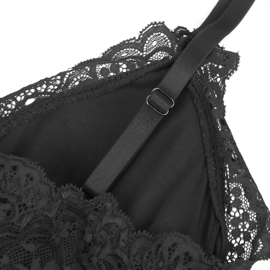 SUBBLIME - TEDDY DÉTAIL DENTELLE FLORALE NOIR S/M SUBBLIME BODIES