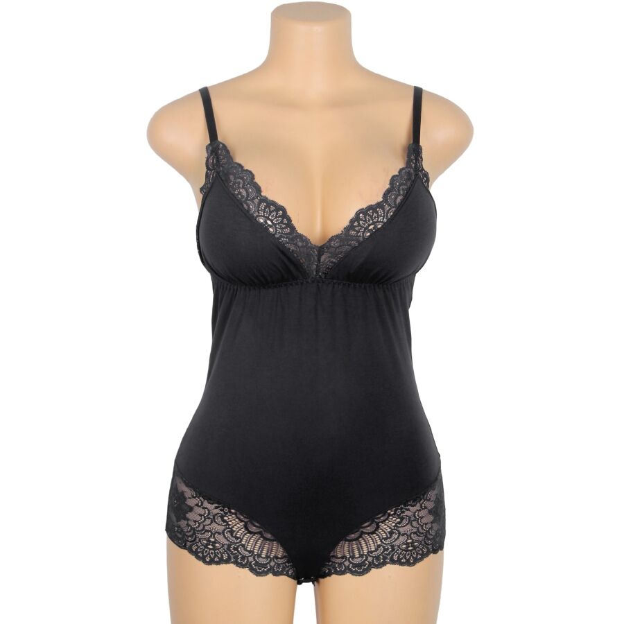 SUBBLIME - TEDDY DÉTAIL DENTELLE FLORALE NOIR L/XL SUBBLIME BODIES