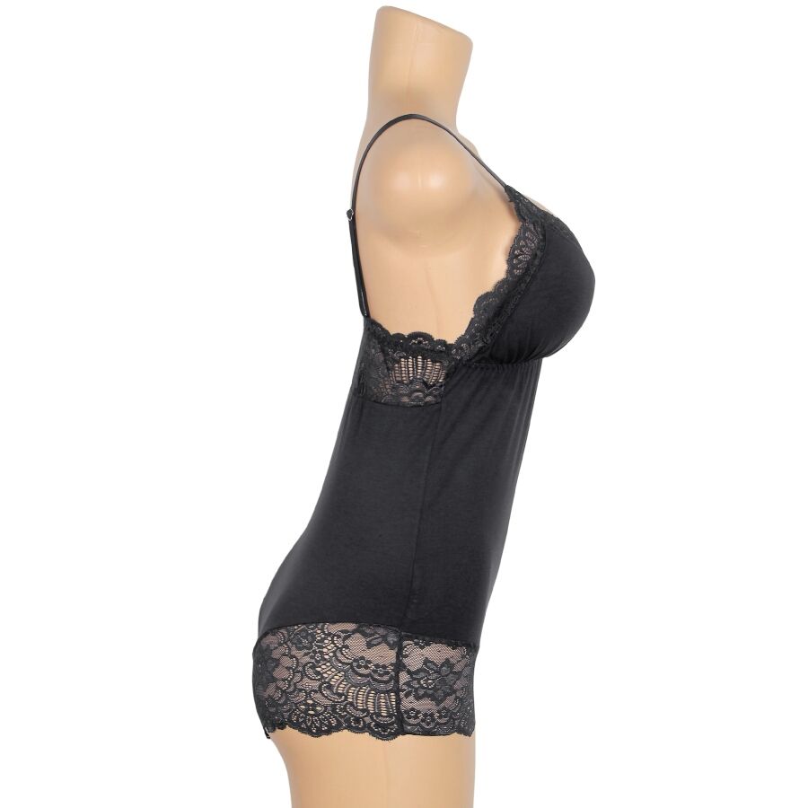 SUBBLIME - TEDDY DÉTAIL DENTELLE FLORALE NOIR L/XL SUBBLIME BODIES