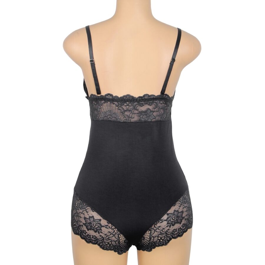 SUBBLIME - TEDDY DÉTAIL DENTELLE FLORALE NOIR L/XL SUBBLIME BODIES