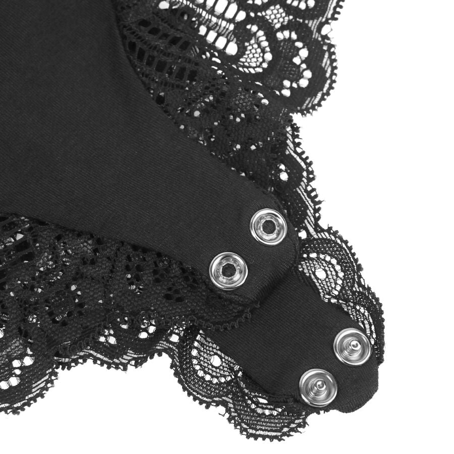 SUBBLIME - TEDDY DÉTAIL DENTELLE FLORALE NOIR L/XL SUBBLIME BODIES