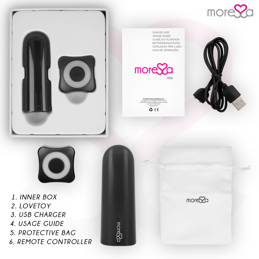 MORESSA - NIX VIBRATEUR TÉLÉCOMMANDE NOIR MORESSA