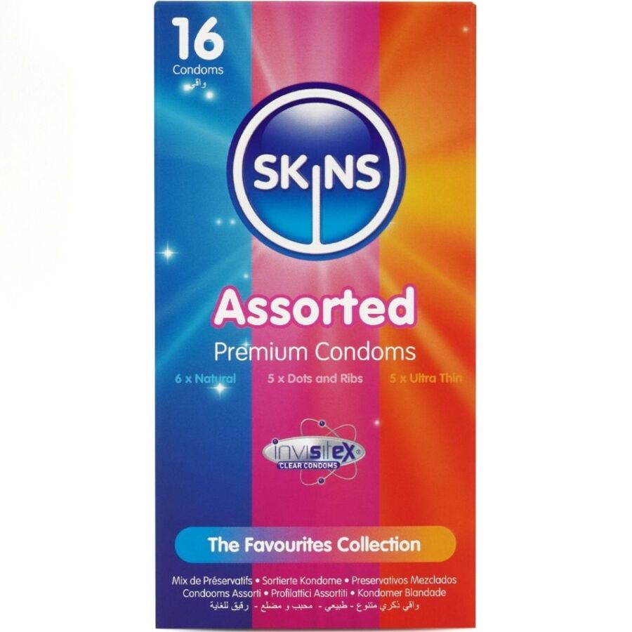 SKINS - PACK DE 16 PRÉSERVATIFS PREMIUM ASSORTIS SKINS