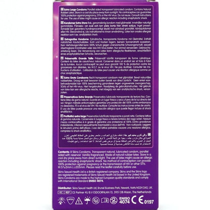 SKINS - PACK DE 8 PRÉSERVATIFS EXTRA LARGES PREMIUM SKINS