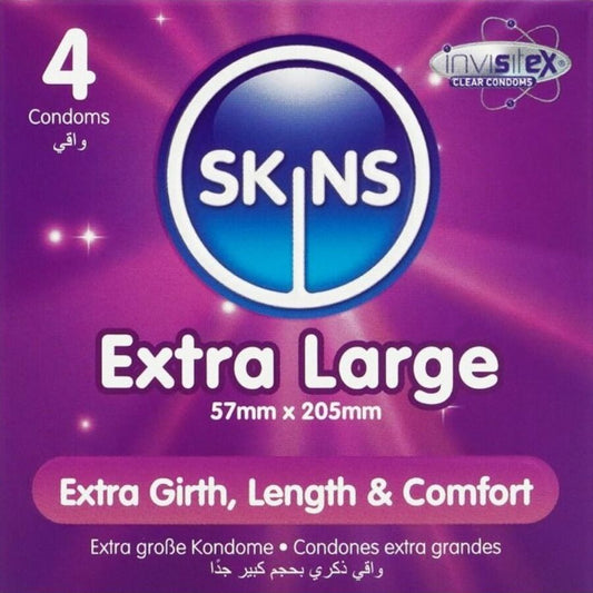 SKINS - PACK DE 4 PRÉSERVATIFS EXTRA LARGES PREMIUM SKINS