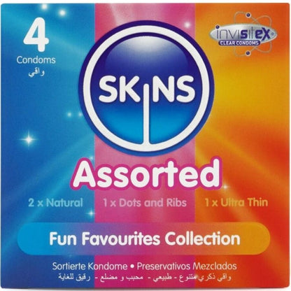 SKINS - PACK DE 4 PRÉSERVATIFS PREMIUM ASSORTIS SKINS