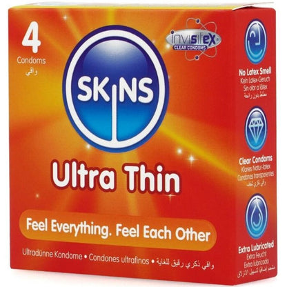 SKINS - PACK DE 4 PRÉSERVATIFS ULTRA FINS PREMIUM SKINS