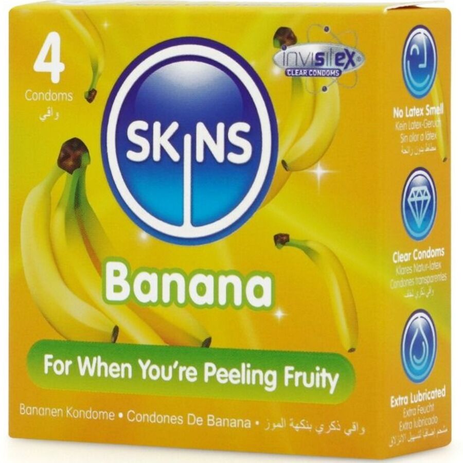 SKINS - PACK DE 4 PRÉSERVATIFS BANANE PREMIUM SKINS