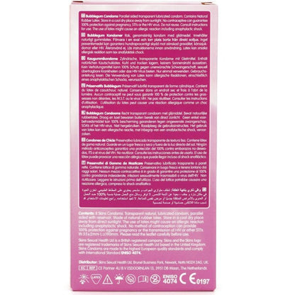 SKINS - PACK DE 8 PRÉSERVATIFS PREMIUM BUBBLEGUM SKINS