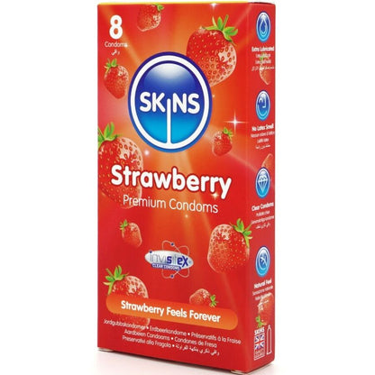 SKINS - PACK DE 8 PRÉSERVATIFS PREMIUM FRAISE SKINS