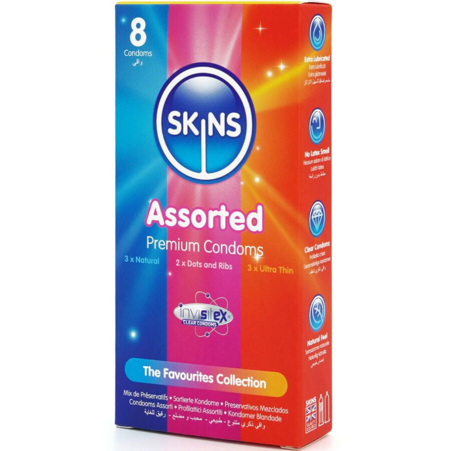 SKINS - PACK DE 8 PRÉSERVATIFS PREMIUM ASSORTIS SKINS