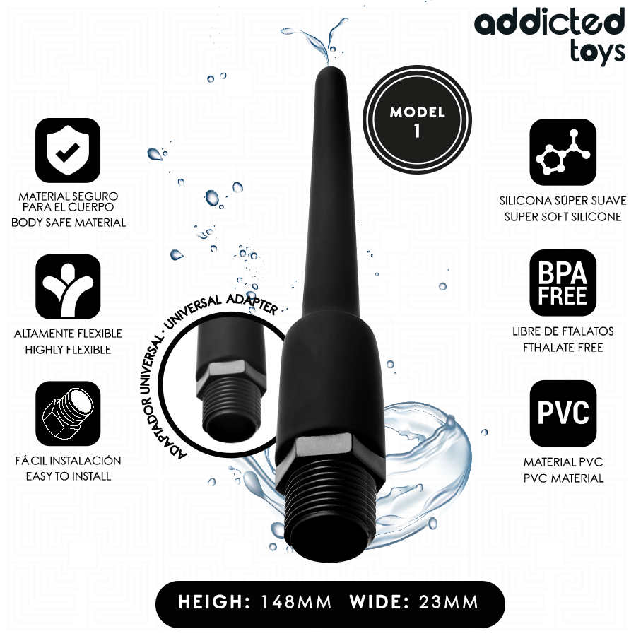 ADDICTED TOYS - NETTOYANT ANAL AVEC ADAPTATEUR UNIVERSEL MODÈLE 1 ADDICTED TOYS