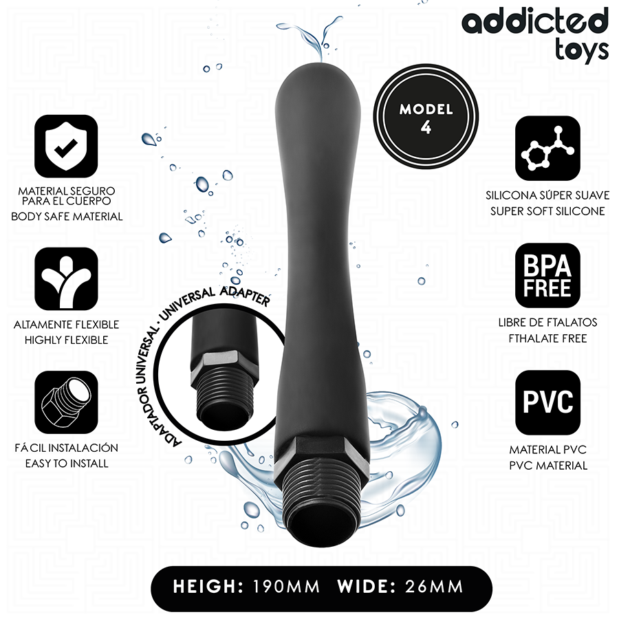 ADDICTED TOYS - NETTOYEUR ANAL AVEC ADAPTATEUR UNIVERSEL MODÈLE 4 ADDICTED TOYS