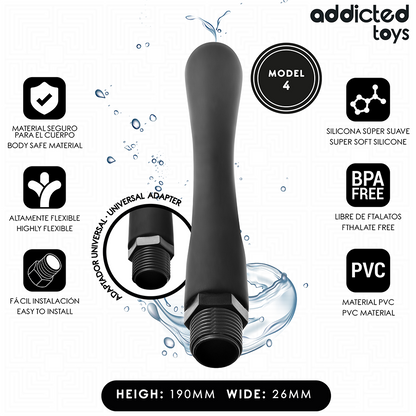 ADDICTED TOYS - NETTOYEUR ANAL AVEC ADAPTATEUR UNIVERSEL MODÈLE 4 ADDICTED TOYS