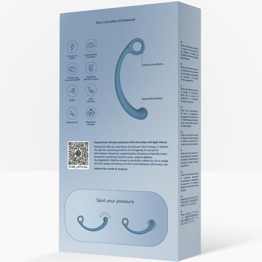 SNAIL VIBE - AXI BAGUETTE DE MASSAGE VIBRANTE BLEU SNAIL VIBE
