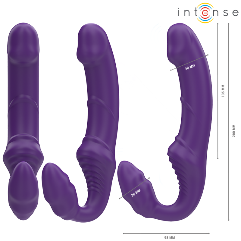 INTENSE - JILL DOUBLE VIBRATEUR 20 CM VIOLET TÉLÉCOMMANDE INTENSE FUN TOYS