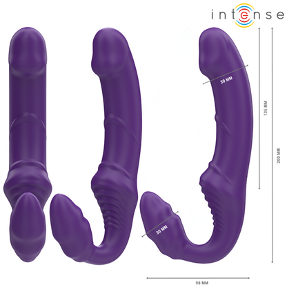 INTENSE - JILL DOUBLE VIBRATEUR 20 CM VIOLET TÉLÉCOMMANDE INTENSE FUN TOYS