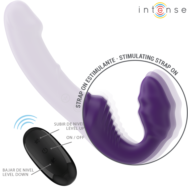 INTENSE - JILL DOUBLE VIBRATEUR 20 CM VIOLET TÉLÉCOMMANDE INTENSE FUN TOYS