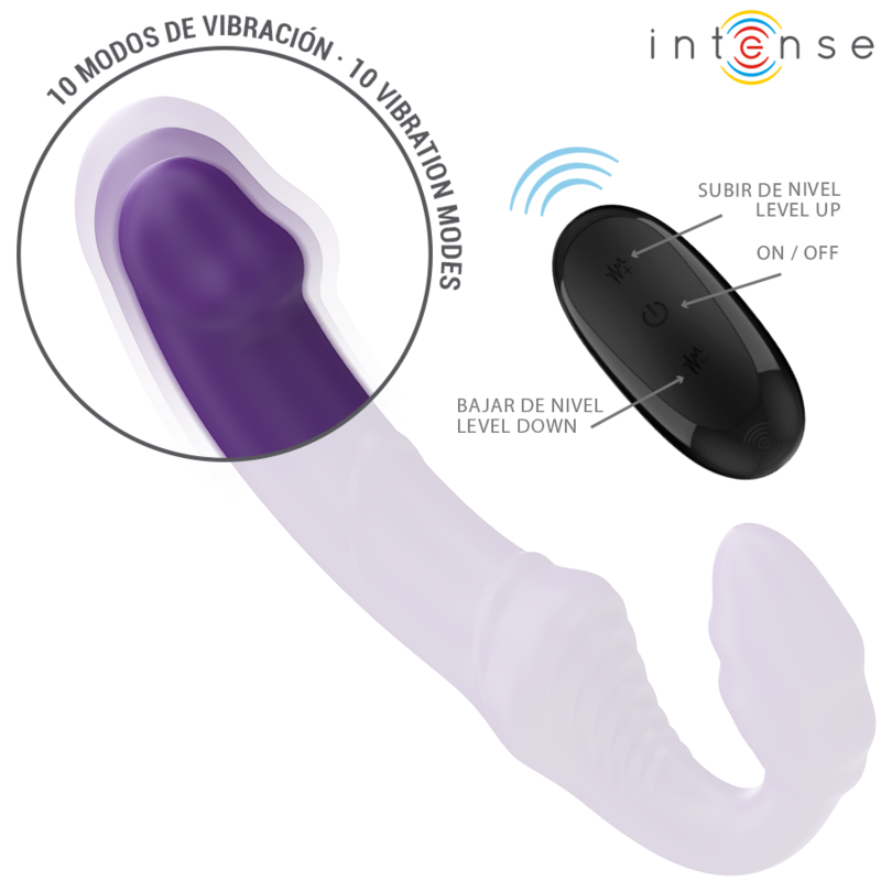 INTENSE - JILL DOUBLE VIBRATEUR 20 CM VIOLET TÉLÉCOMMANDE INTENSE FUN TOYS