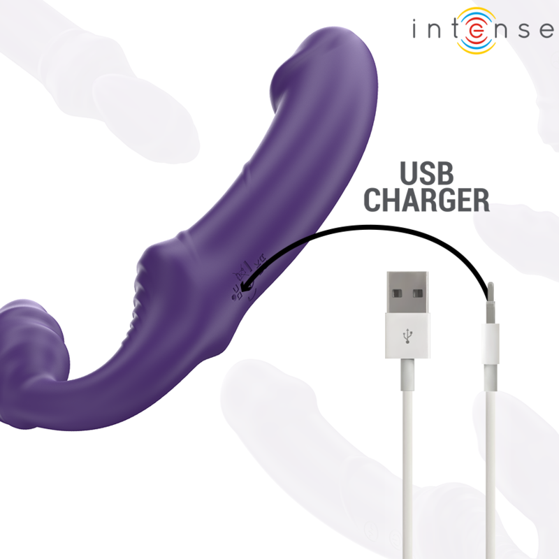 INTENSE - JILL DOUBLE VIBRATEUR 20 CM VIOLET TÉLÉCOMMANDE INTENSE FUN TOYS