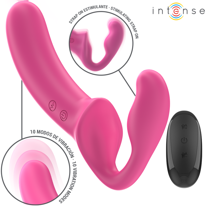 INTENSE - AMY DOUBLE VIBRATEUR 20 CM ROSE TÉLÉCOMMANDE INTENSE FUN TOYS