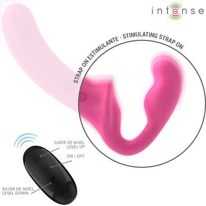 INTENSE - AMY DOUBLE VIBRATEUR 20 CM ROSE TÉLÉCOMMANDE INTENSE FUN TOYS