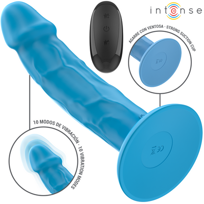 INTENSE - PHOEBE VIBRATEUR RÉALISTE 10 VIBRATIONS TÉLÉCOMMANDE BLEU INTENSE FUN TOYS
