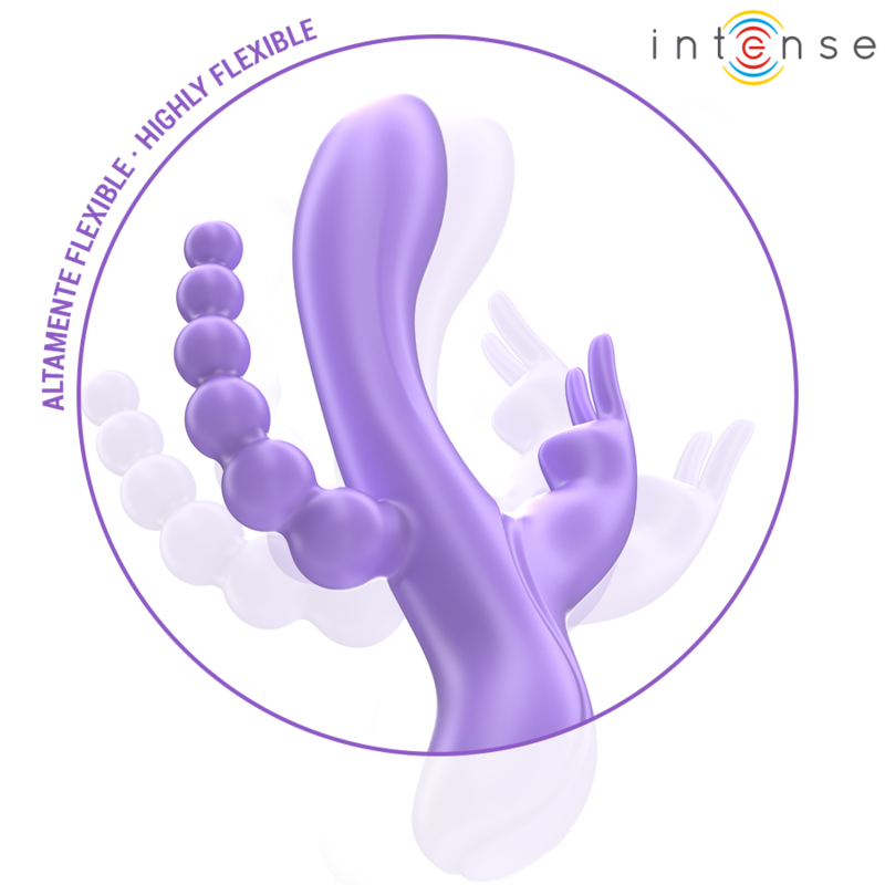 INTENSE - MIKO TRIPLE VIBRATEUR LAPIN & STIMULATEUR & ANAL 7 VIBRATIONS VIOLET INTENSE FUN TOYS