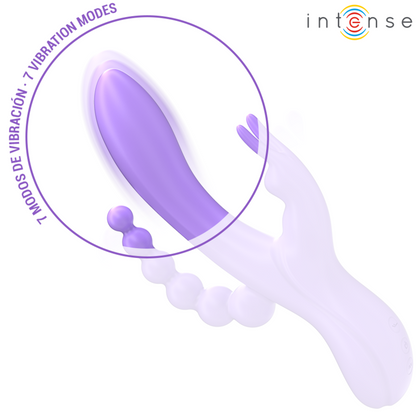INTENSE - MIKO TRIPLE VIBRATEUR LAPIN & STIMULATEUR & ANAL 7 VIBRATIONS VIOLET INTENSE FUN TOYS