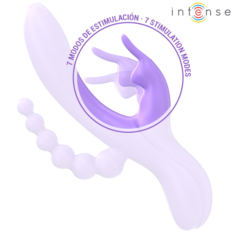 INTENSE - MIKO TRIPLE VIBRATEUR LAPIN & STIMULATEUR & ANAL 7 VIBRATIONS VIOLET INTENSE FUN TOYS