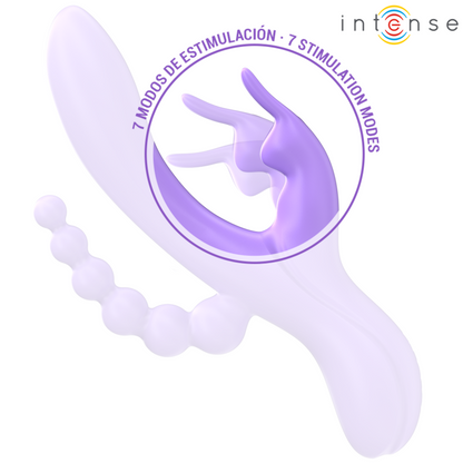 INTENSE - MIKO TRIPLE VIBRATEUR LAPIN & STIMULATEUR & ANAL 7 VIBRATIONS VIOLET INTENSE FUN TOYS