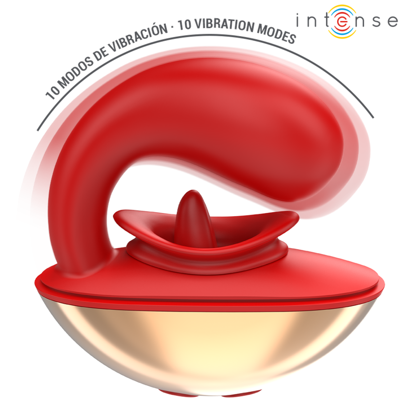 INTENSE - VIBRATEUR & STIMULATEUR MARIAH EN FORME DE U 10 VIBRATIONS ROUGE INTENSE FUN TOYS