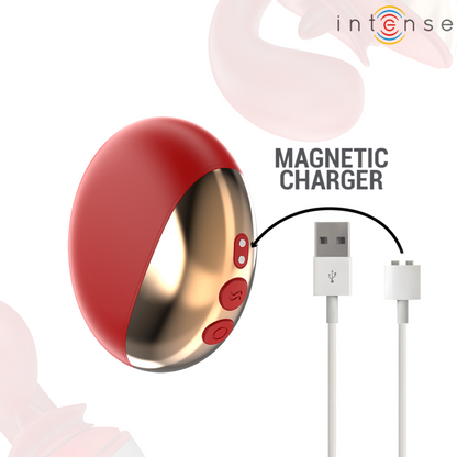 INTENSE - VIBRATEUR & STIMULATEUR MARIAH EN FORME DE U 10 VIBRATIONS ROUGE INTENSE FUN TOYS