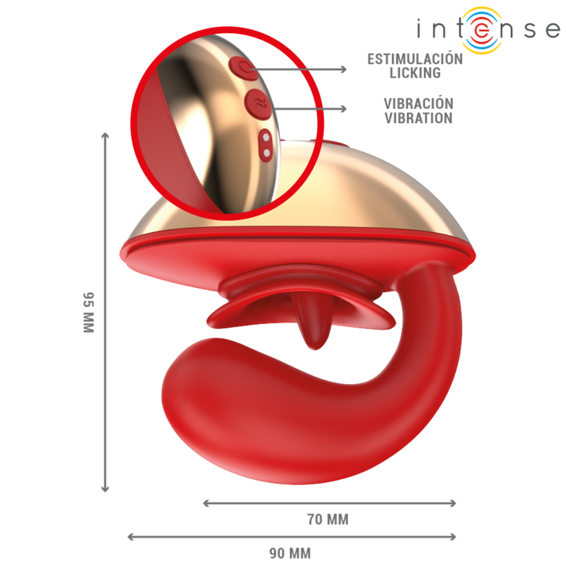 INTENSE - VIBRATEUR & STIMULATEUR MARIAH EN FORME DE U 10 VIBRATIONS ROUGE INTENSE FUN TOYS