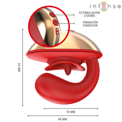INTENSE - VIBRATEUR & STIMULATEUR MARIAH EN FORME DE U 10 VIBRATIONS ROUGE INTENSE FUN TOYS