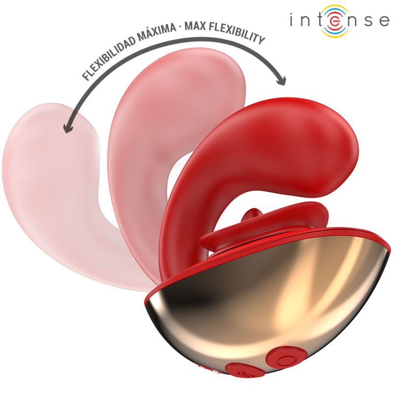 INTENSE - VIBRATEUR & STIMULATEUR MARIAH EN FORME DE U 10 VIBRATIONS ROUGE INTENSE FUN TOYS