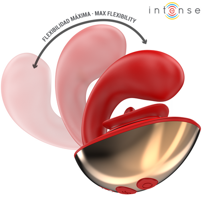 INTENSE - VIBRATEUR & STIMULATEUR MARIAH EN FORME DE U 10 VIBRATIONS ROUGE INTENSE FUN TOYS