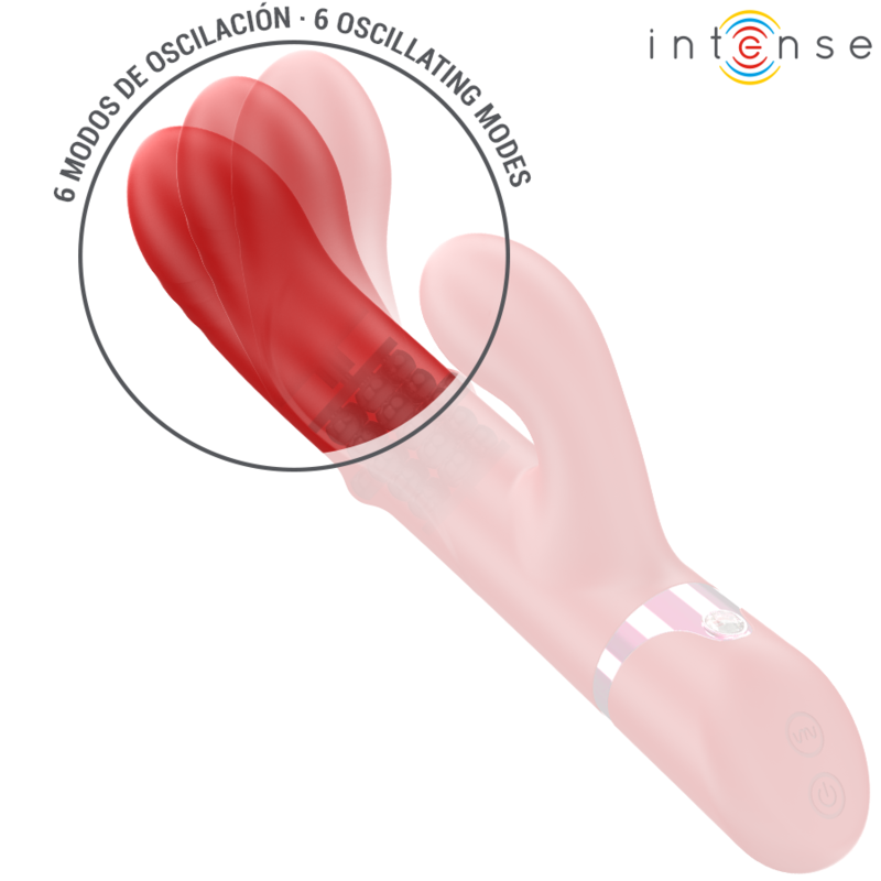 INTENSE - LELE VIBRATEUR MULTIFONCTION ROTATIF & OSCILLANT & STIMULANT ROUGE INTENSE FUN TOYS