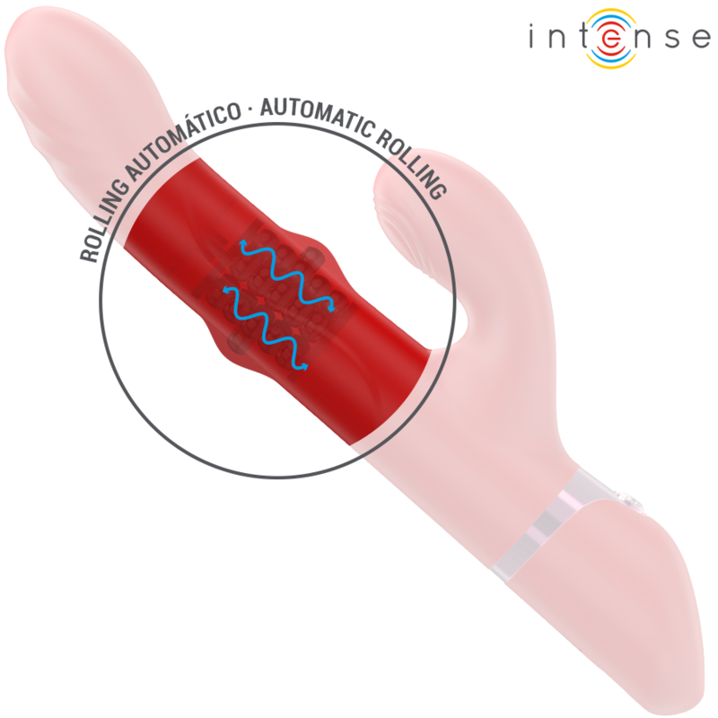 INTENSE - LELE VIBRATEUR MULTIFONCTION ROTATIF & OSCILLANT & STIMULANT ROUGE INTENSE FUN TOYS