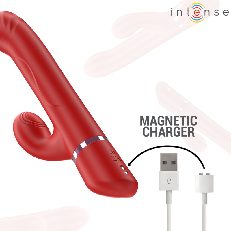 INTENSE - LELE VIBRATEUR MULTIFONCTION ROTATIF & OSCILLANT & STIMULANT ROUGE INTENSE FUN TOYS