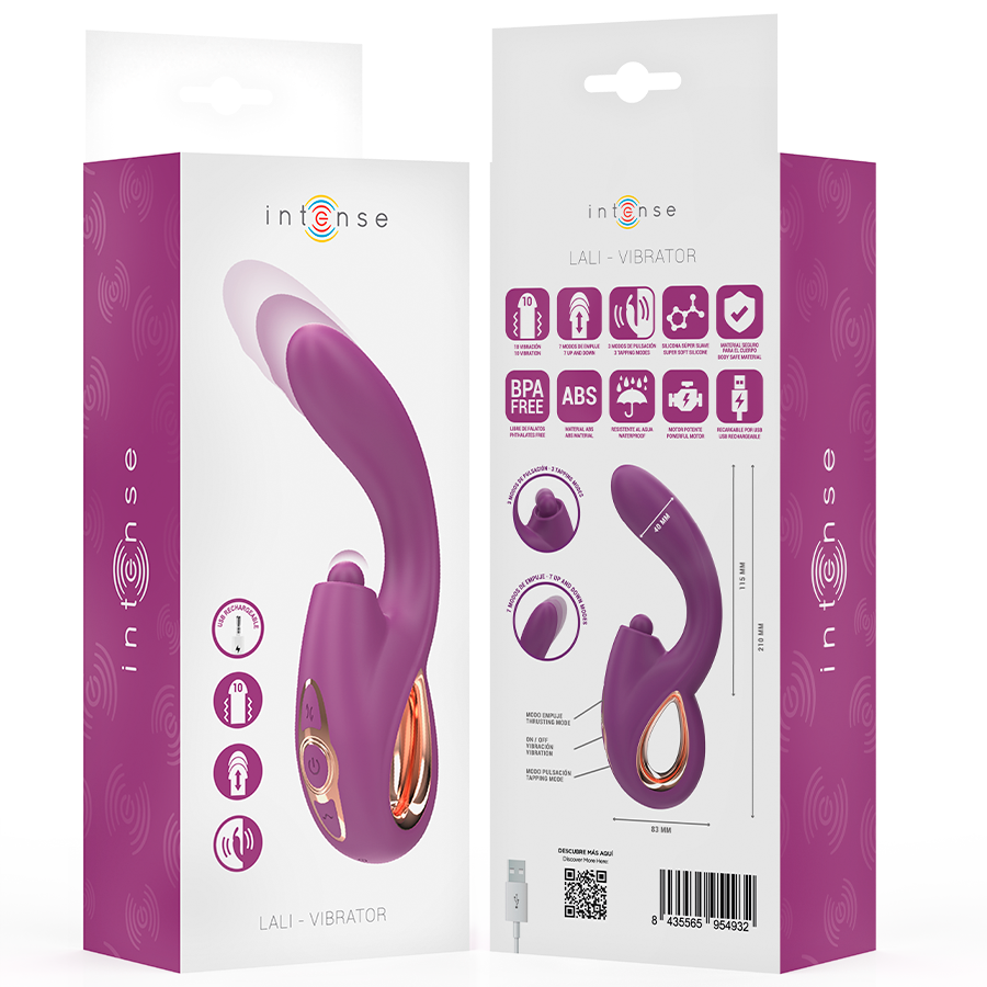 INTENSE - LALI VIBRATEUR MULTIFONCTION POINT G TAPPING & THRUST & VIBRATION VIOLET INTENSE FUN TOYS