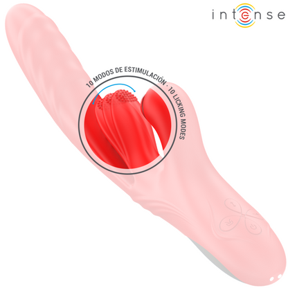 INTENSE - KAROL VIBRATEUR MULTIFONCTION POUSSÉE & STIMULATION & ONDES STIMULANTES ROUGE INTENSE FUN TOYS