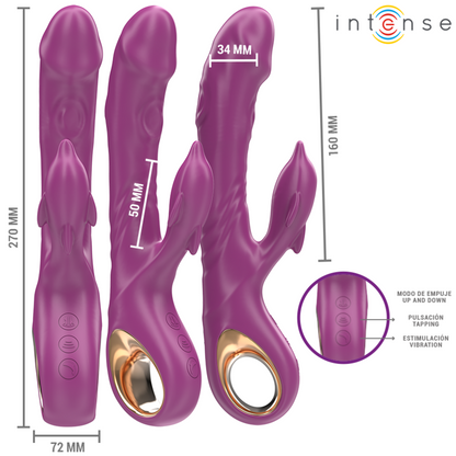INTENSE - HALLE VIBRATEUR MULTIFONCTION AVEC LANGUE STIMULANTE DAUPHIN VIOLET INTENSE FUN TOYS