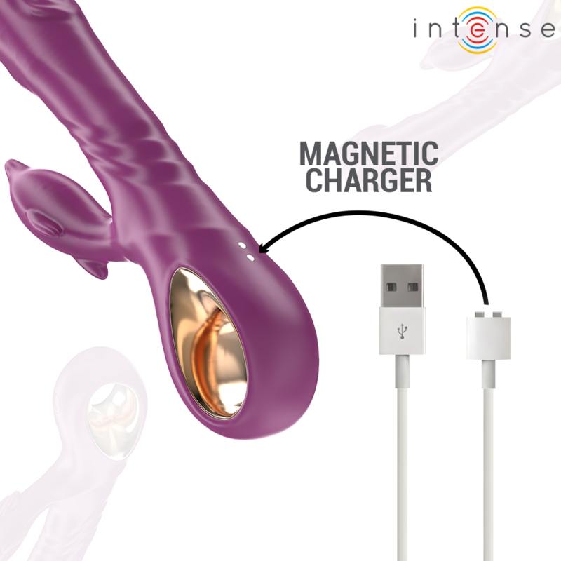 INTENSE - HALLE VIBRATEUR MULTIFONCTION AVEC LANGUE STIMULANTE DAUPHIN VIOLET INTENSE FUN TOYS