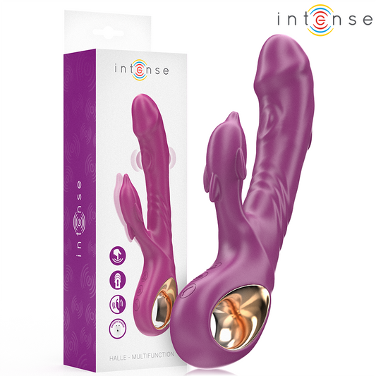 INTENSE - HALLE VIBRATEUR MULTIFONCTION AVEC LANGUE STIMULANTE DAUPHIN VIOLET INTENSE FUN TOYS
