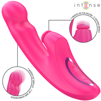 INTENSE - EMI VIBRATEUR 13,5 CM MULTIFONCTION 3 EN 1 10 VIBRATIONS ROSE INTENSE FUN TOYS