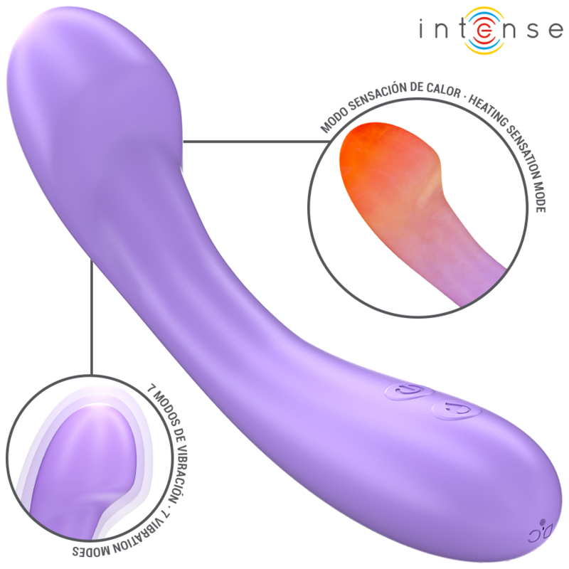 INTENSE - BECKY VIBRATEUR 19 CM CHAUFFANT 7 VIBRATIONS VIOLET INTENSE FUN TOYS