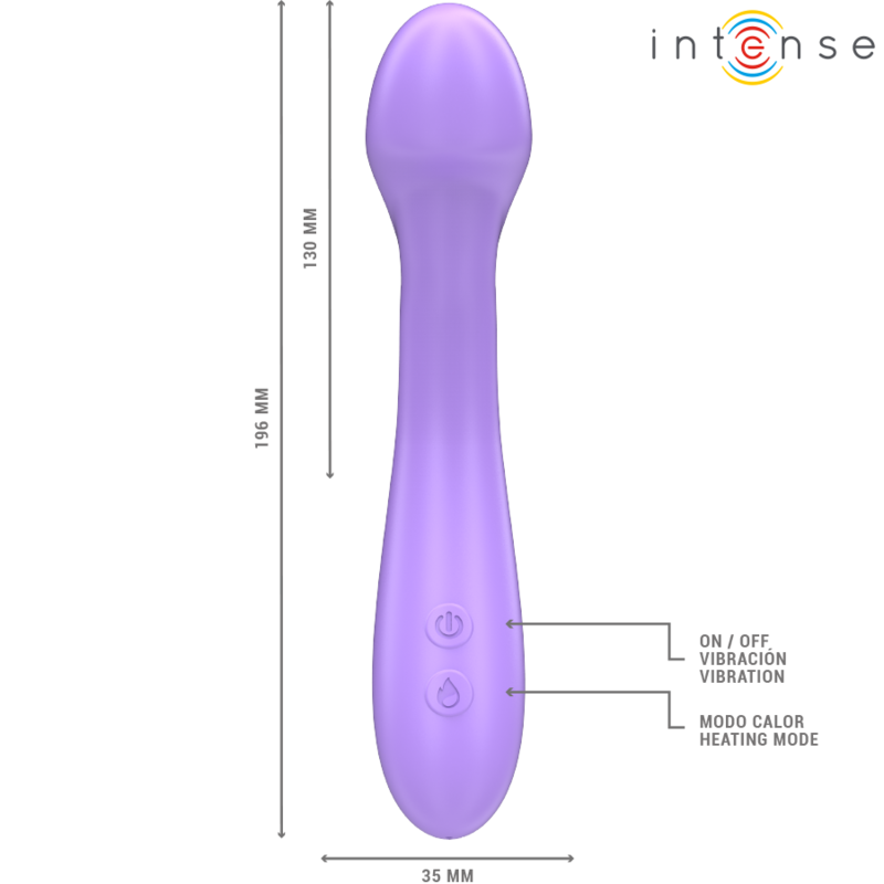 INTENSE - BECKY VIBRATEUR 19 CM CHAUFFANT 7 VIBRATIONS VIOLET INTENSE FUN TOYS
