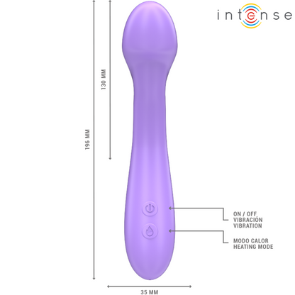 INTENSE - BECKY VIBRATEUR 19 CM CHAUFFANT 7 VIBRATIONS VIOLET INTENSE FUN TOYS